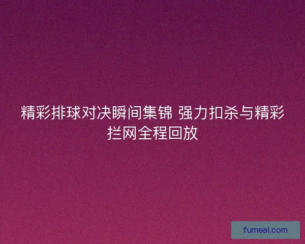 精彩排球对决瞬间集锦 强力扣杀与精彩拦网全程回放