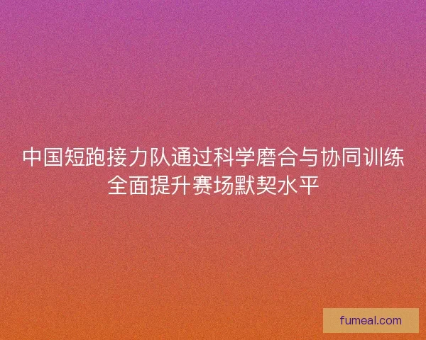 中国短跑接力队通过科学磨合与协同训练全面提升赛场默契水平